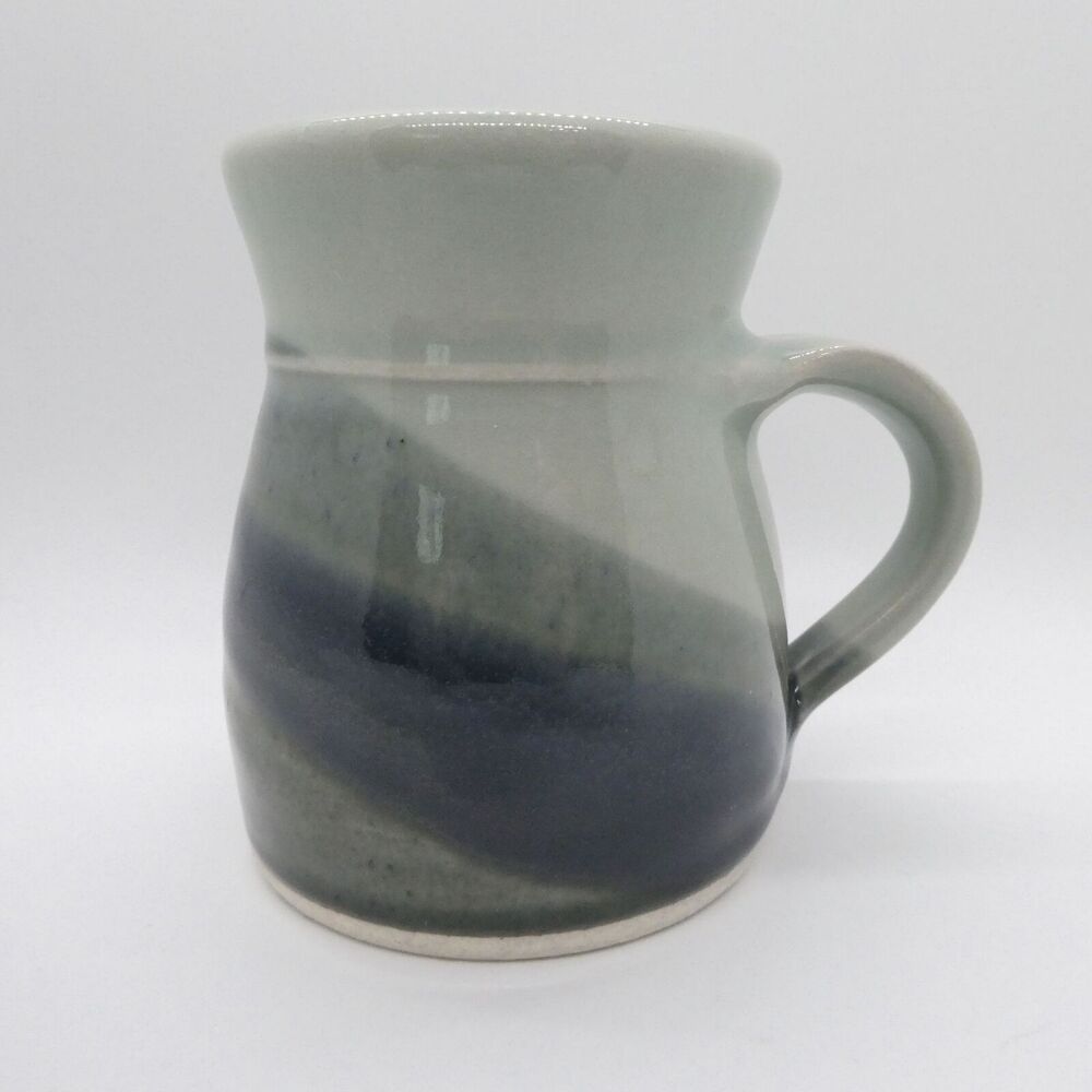 Sunset Canyon Art Pottery Coffee Mug Sunset Tea Cup Blue Gray 14oz Bubble Bottom